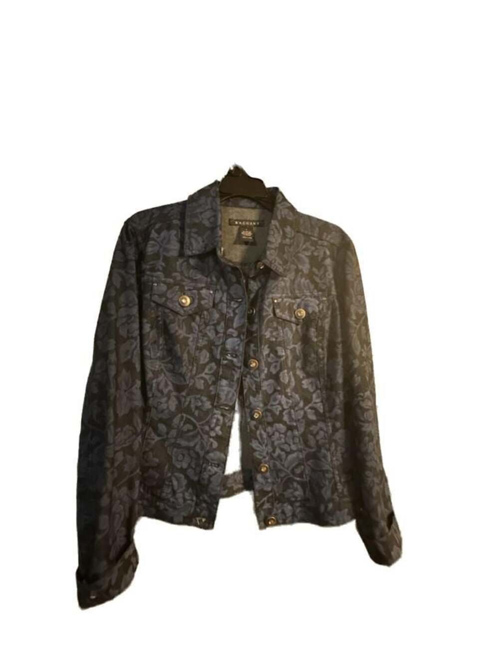 Baccini Women's Floral Print Denim Jacket